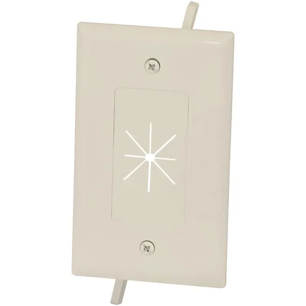 1-Gang Cable Plate with Flexible Opening (Light Almond)