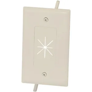 1-Gang Cable Plate with Flexible Opening (Light Almond)