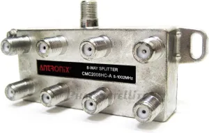 1 Piece CMC2008HC-A Professional Grade Heavy Duty 8-Way Balanced 5-1002MHz Corrosion Resistant Plating RG6 RG59 RG7 RG8 RG11 Coaxial Cable Splitter for Charter, Time Warner, Cox, Comcast, HDTV