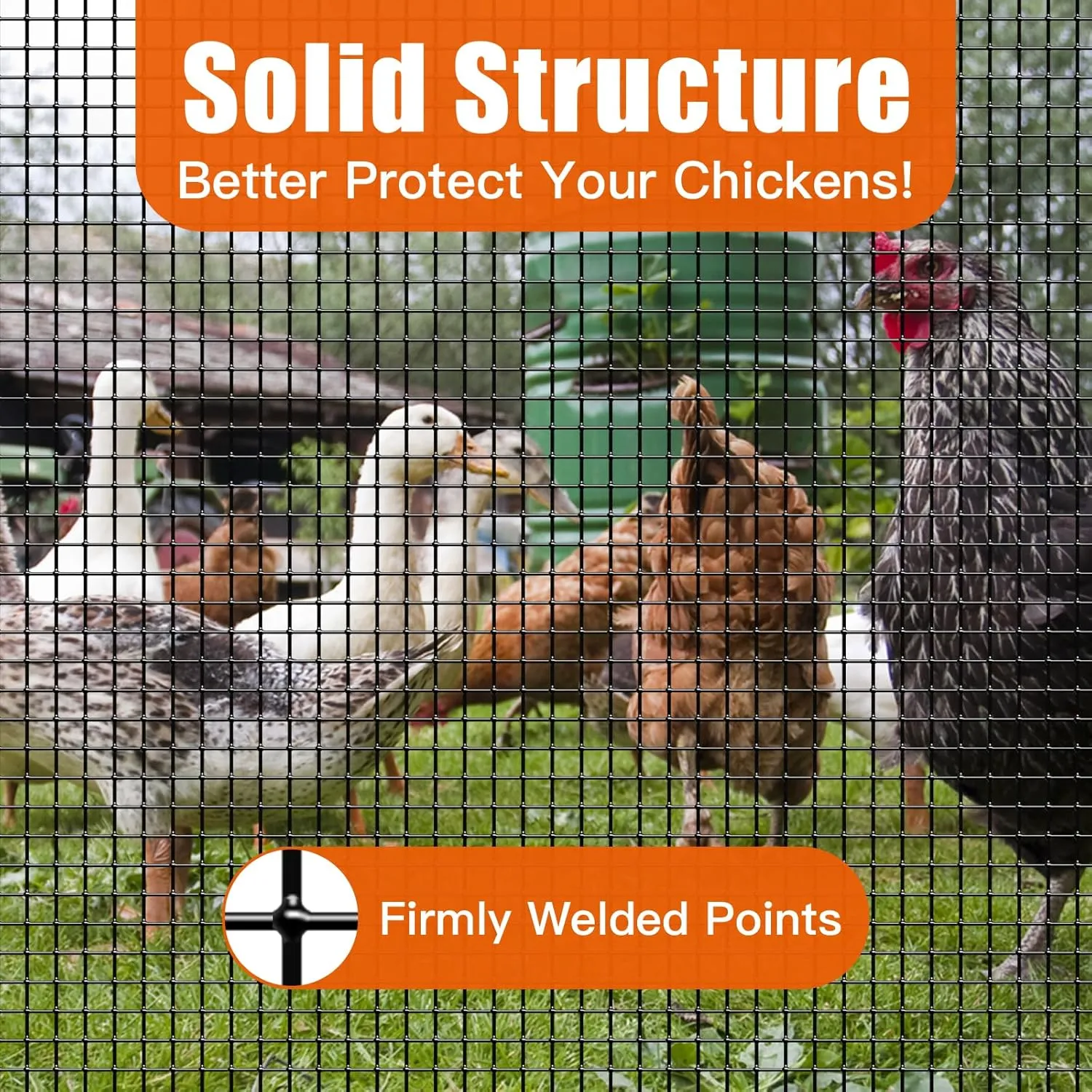24" x 50' 1/4inch Hardware Cloth, Black Vinyl Coated Chicken Wire Fence Galvanized Welded Mesh Roll for Home Garden Rabbit Cage