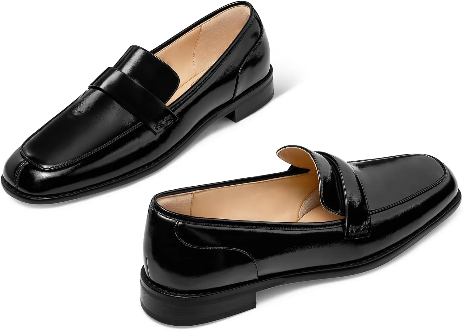 7or9 Loafers for Women Comfortable Air-Touch Foam Slip on Round-Toe Casual Dressy Mattress Flat Leather Women’s Flats