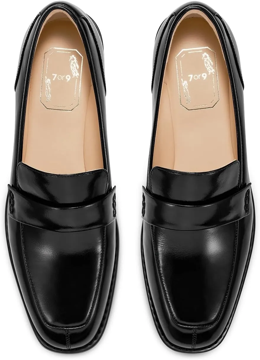 7or9 Loafers for Women Comfortable Air-Touch Foam Slip on Round-Toe Casual Dressy Mattress Flat Leather Women’s Flats
