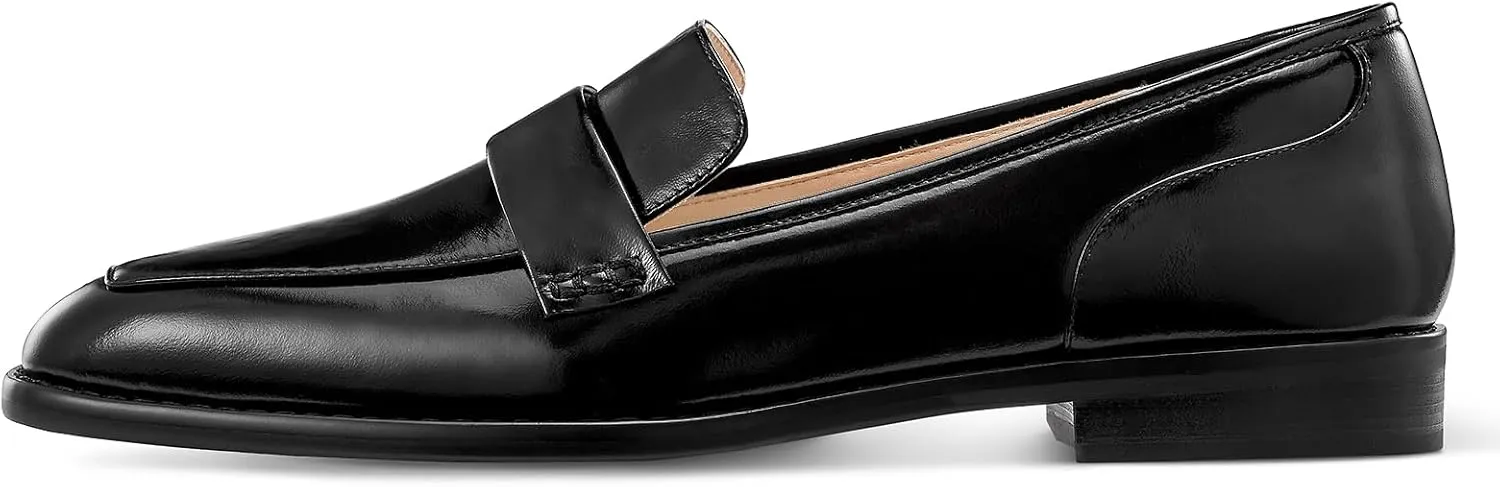 7or9 Loafers for Women Comfortable Air-Touch Foam Slip on Round-Toe Casual Dressy Mattress Flat Leather Women’s Flats