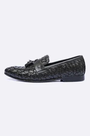 8015 BKA Black Woven Moccasin