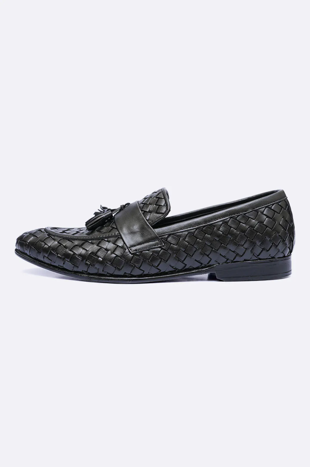 8015 BKA Black Woven Moccasin
