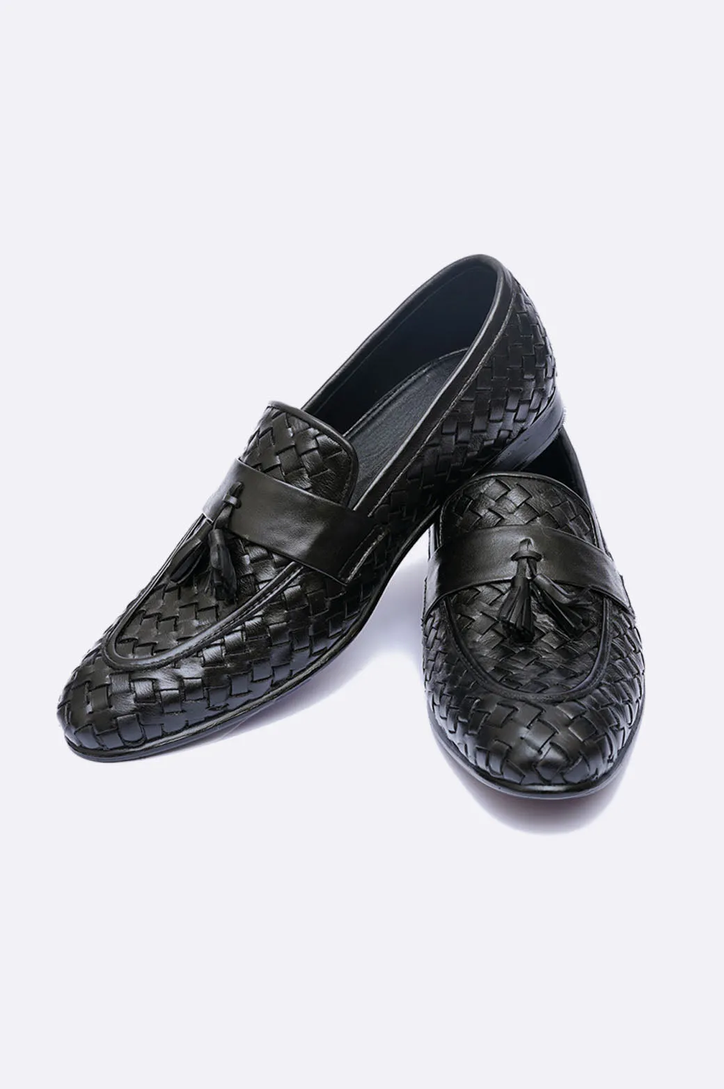 8015 BKA Black Woven Moccasin