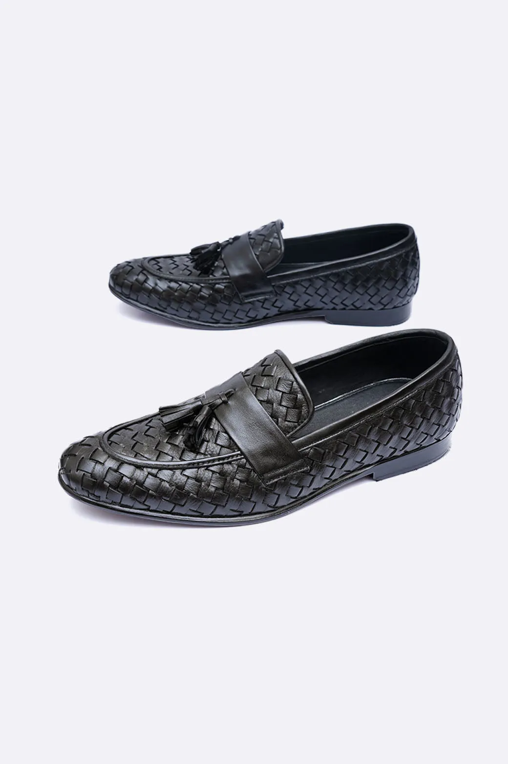 8015 BKA Black Woven Moccasin