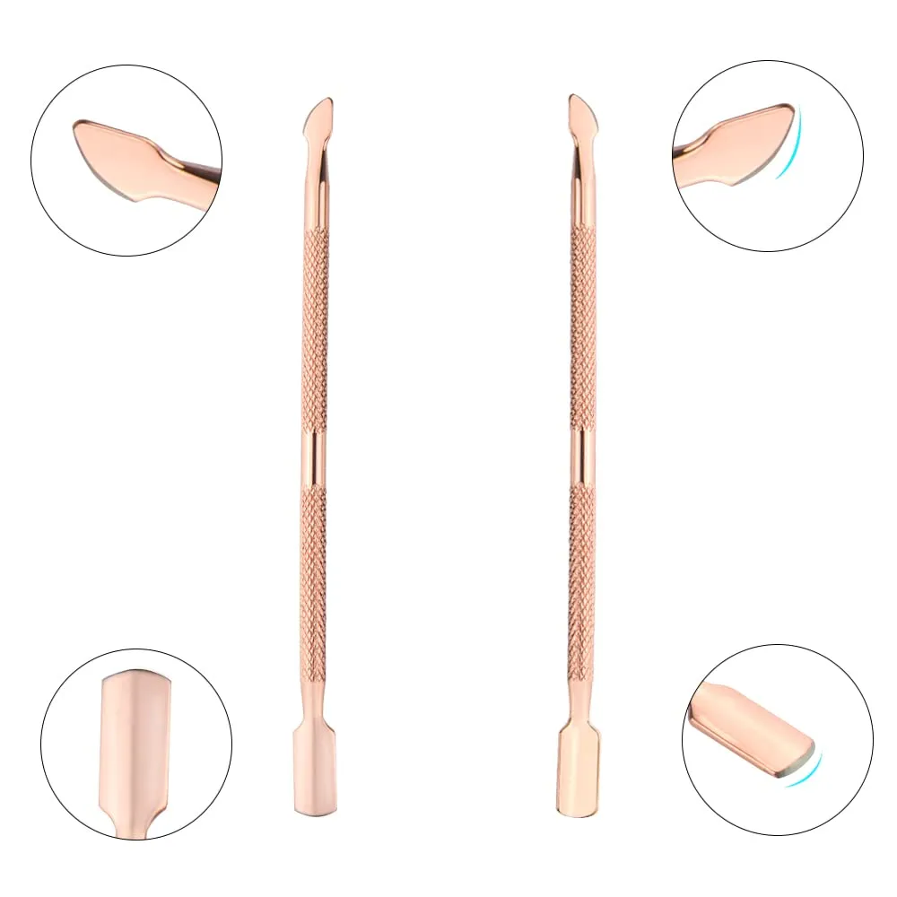 8Pieces Cuticle Trimmer Cuticle Nipper Cuticle Remover Cuticle Cutter with Cuticle Pusher Stainless Steel Cuticle Cutter Clipper Nail Tools for Fingernails and Toenails (Rose Gold)