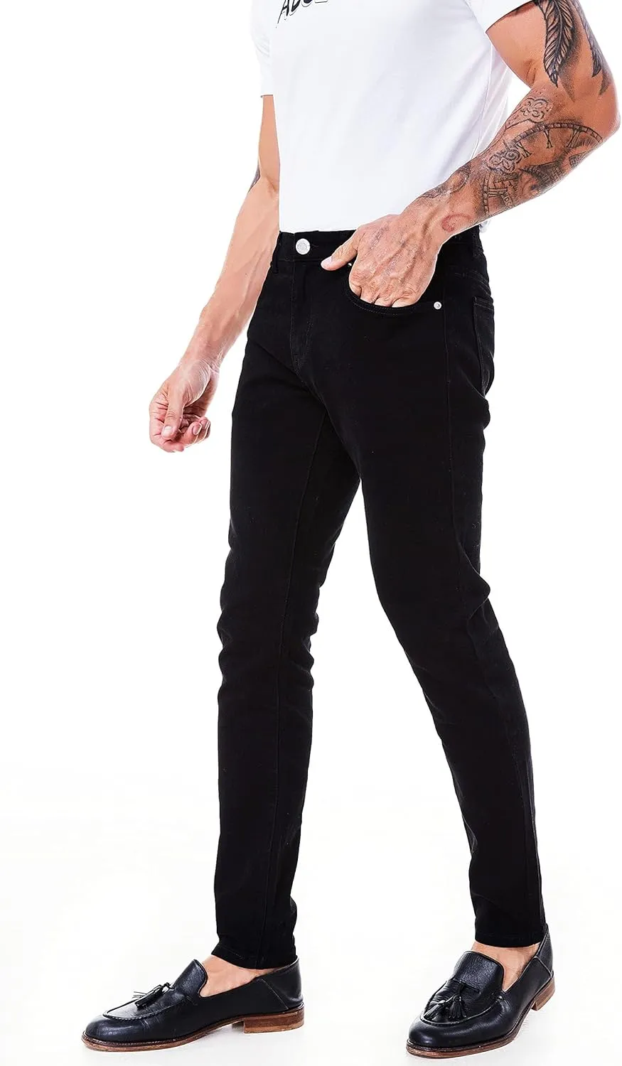 ABSECAI Mens Jeans Pants Skinny Slim Fit Comfy Fashion Denim Stretch Fit