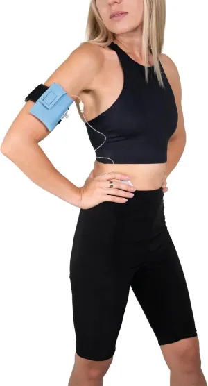 Adjustable Sky Blue Insulin Pump Belt – Diabetic Insulin Pump Stretch Band – Arm Belt Insulin Pump Case – Compatible with Medtronic 780G – Assembled in The USA (Large)
