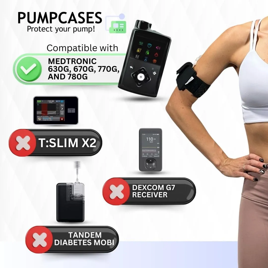 Adjustable Sky Blue Insulin Pump Belt – Diabetic Insulin Pump Stretch Band – Arm Belt Insulin Pump Case – Compatible with Medtronic 780G – Assembled in The USA (Large)