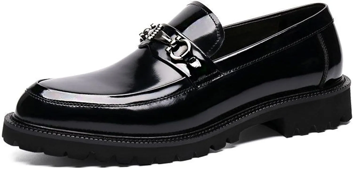 ADMLZQQ Men's Dress Shoes, Mens Oxford Shoes, Leather Stylish Slip-On, Business Casual Formal Shoe