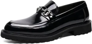 ADMLZQQ Men's Dress Shoes, Mens Oxford Shoes, Leather Stylish Slip-On, Business Casual Formal Shoe