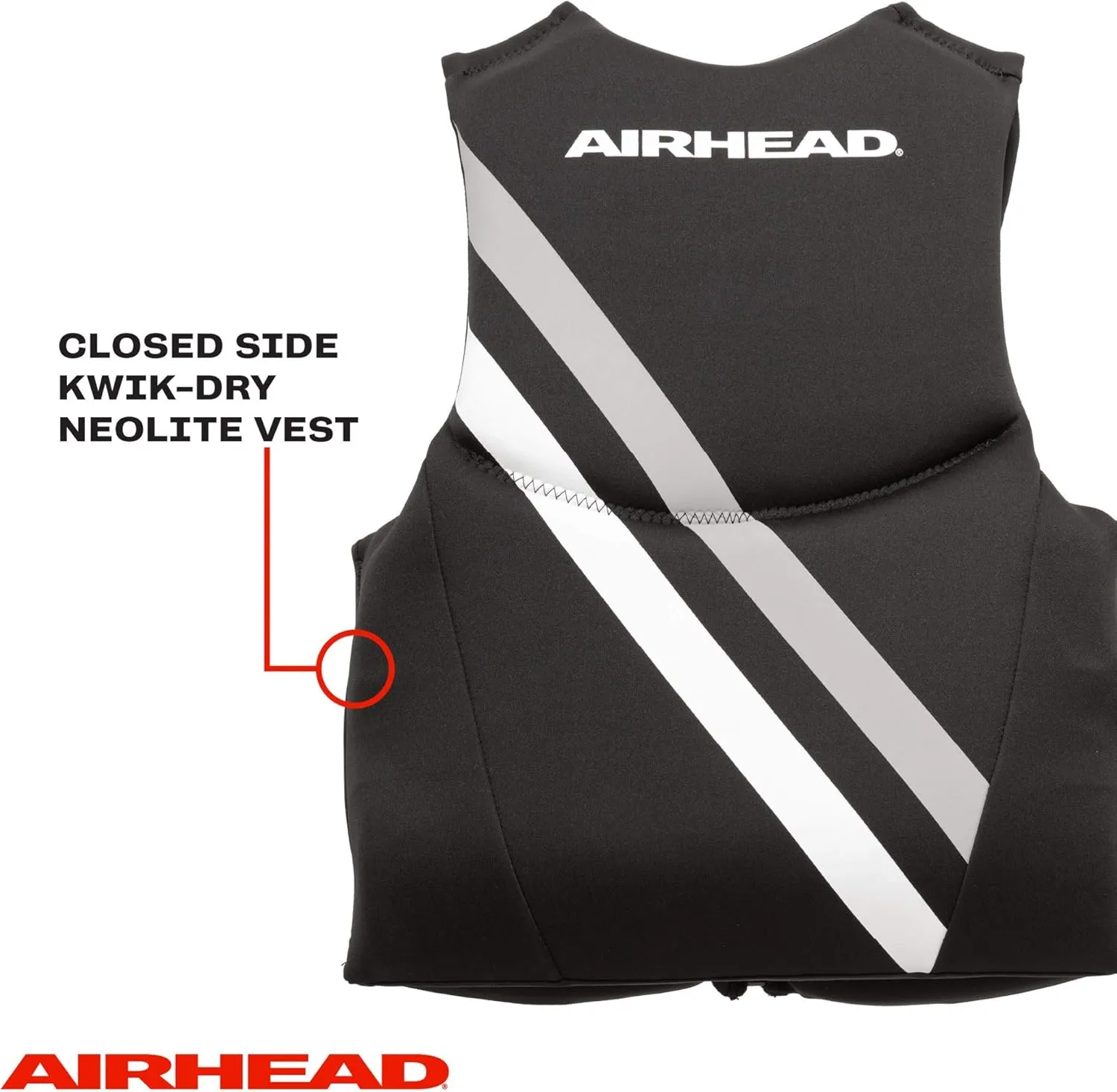 Airhead Orca Neoprene Kwik-Dry Neolite Life Jacket, USCG Approved Adult, Youth and Child Sizes