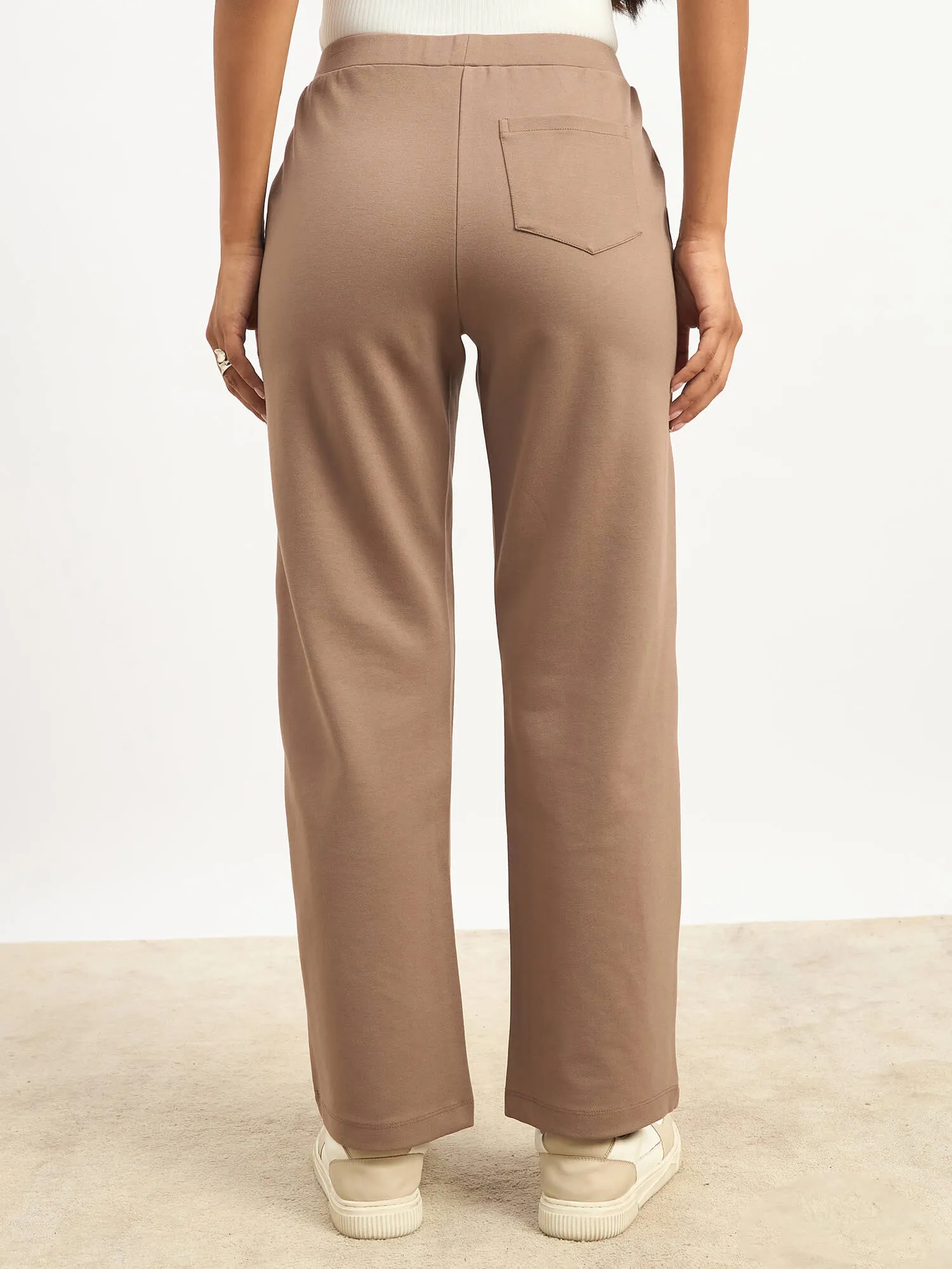 Airy Pull On Straight Jeggings - Taupe