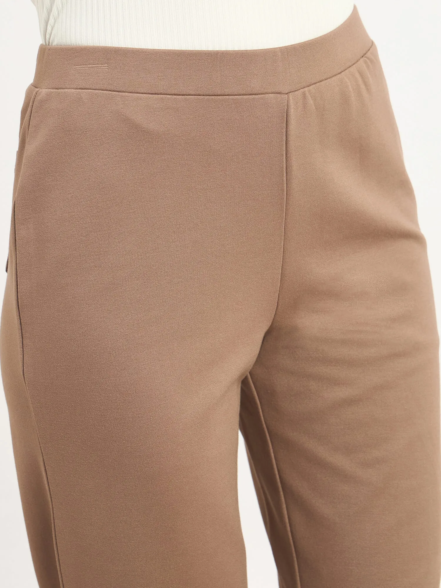 Airy Pull On Straight Jeggings - Taupe
