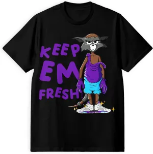 AJ 5 Grape 5s White Grape Shirt, Keep Em Fresh, Shirts Match Sneakers 2D Sneaker T-Shirt Tee