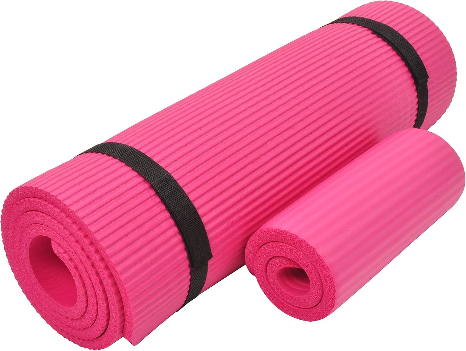All Purpose 1/2-Inch Extra Thick High Density Anti-Tear Exercise Yoga Mat and Knee Pad with Carrying Strap and Optional Yoga Blocks, Multiple