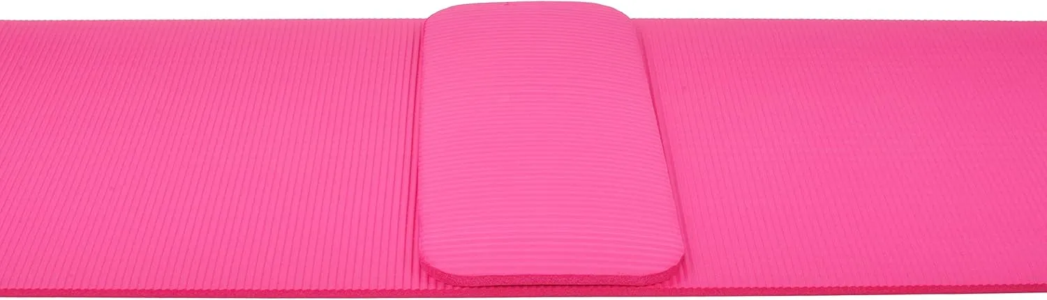 All Purpose 1/2-Inch Extra Thick High Density Anti-Tear Exercise Yoga Mat and Knee Pad with Carrying Strap, Multiple Colors