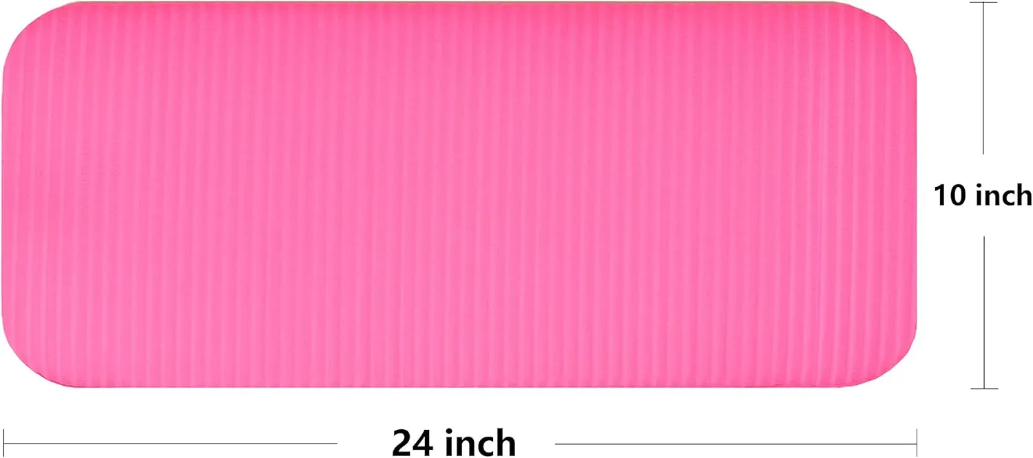 All Purpose 1/2-Inch Extra Thick High Density Anti-Tear Exercise Yoga Mat and Knee Pad with Carrying Strap, Multiple Colors