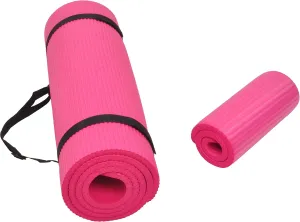 All Purpose 1/2-Inch Extra Thick High Density Anti-Tear Exercise Yoga Mat and Knee Pad with Carrying Strap, Multiple Colors