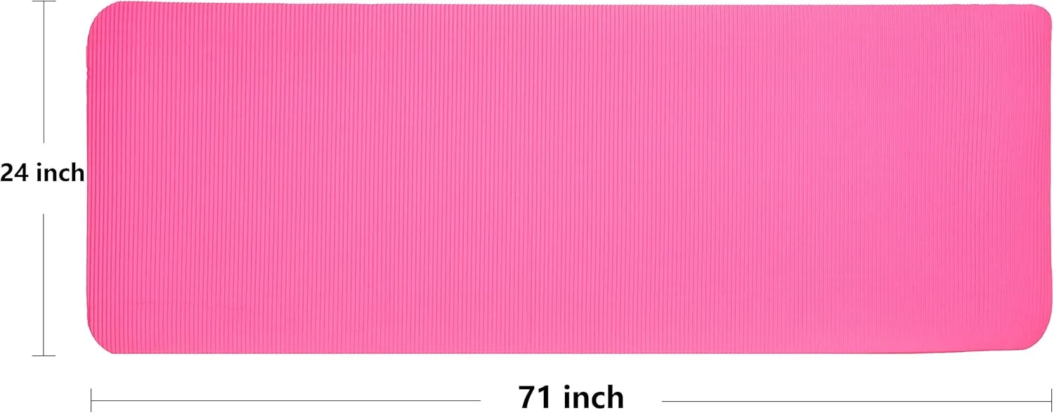 All Purpose 1/2-Inch Extra Thick High Density Anti-Tear Exercise Yoga Mat and Knee Pad with Carrying Strap, Multiple Colors