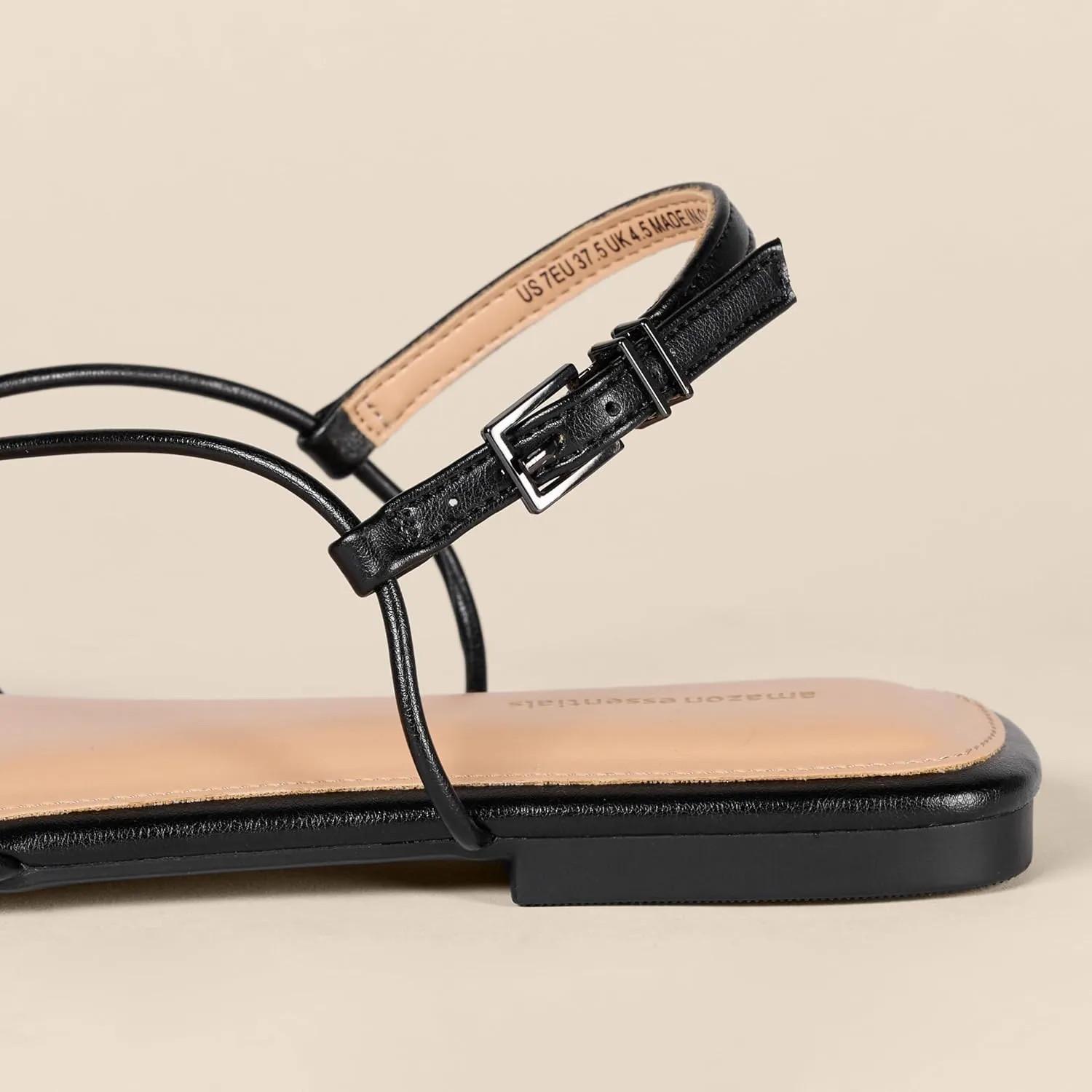 Amazon Essentials Women's Strappy Flat Sandals