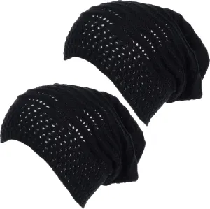 an Adult Slouchy Beanie Hat Open Weave Crochet Mesh Light Fashion Baggy Cap