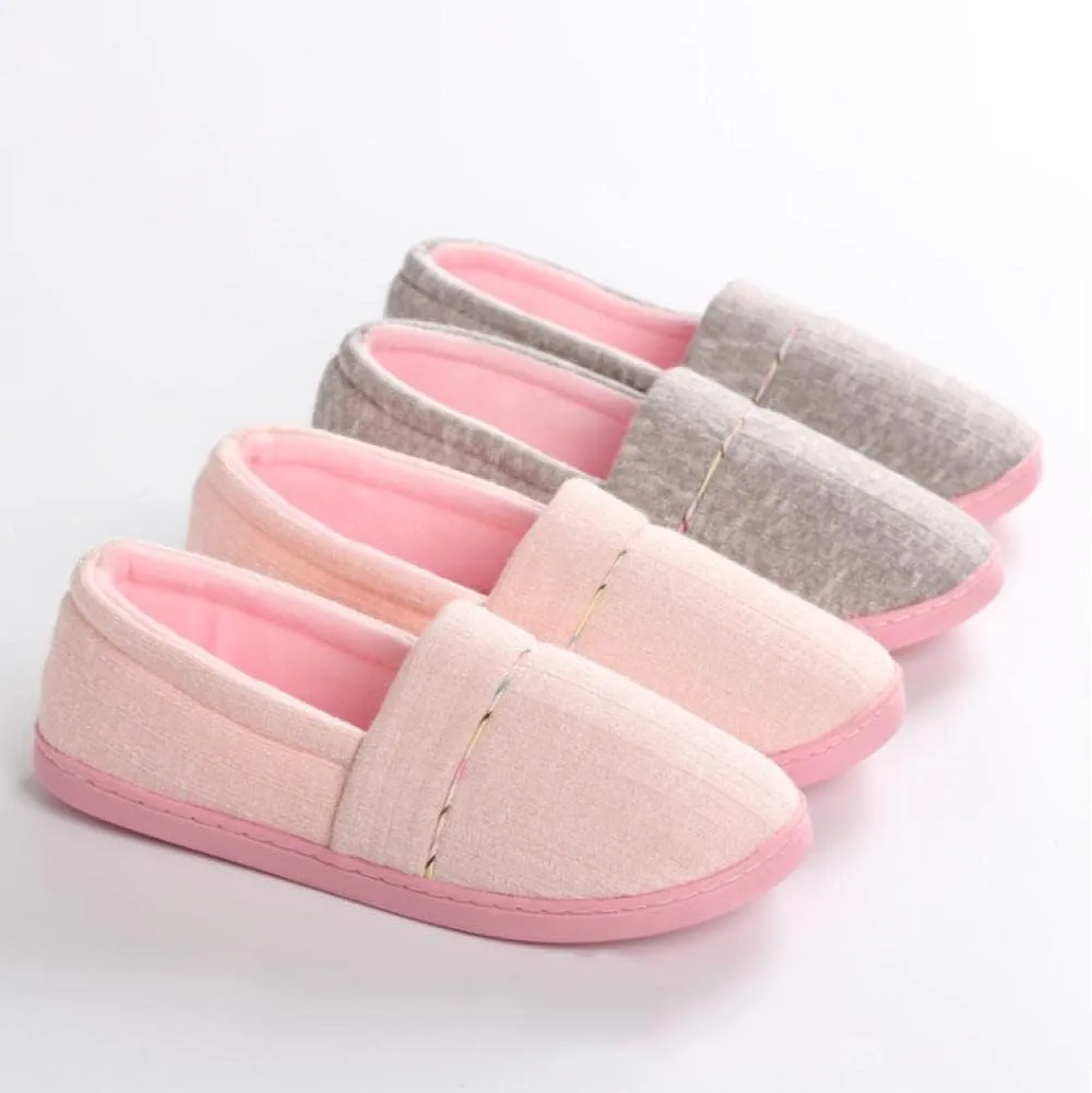 Anti-Skid Rubber Sole,Slippers Wool-Like,Postpartum Home Cotton Slippers, Bag-Heel Maternity Shoes-Pink_35-36