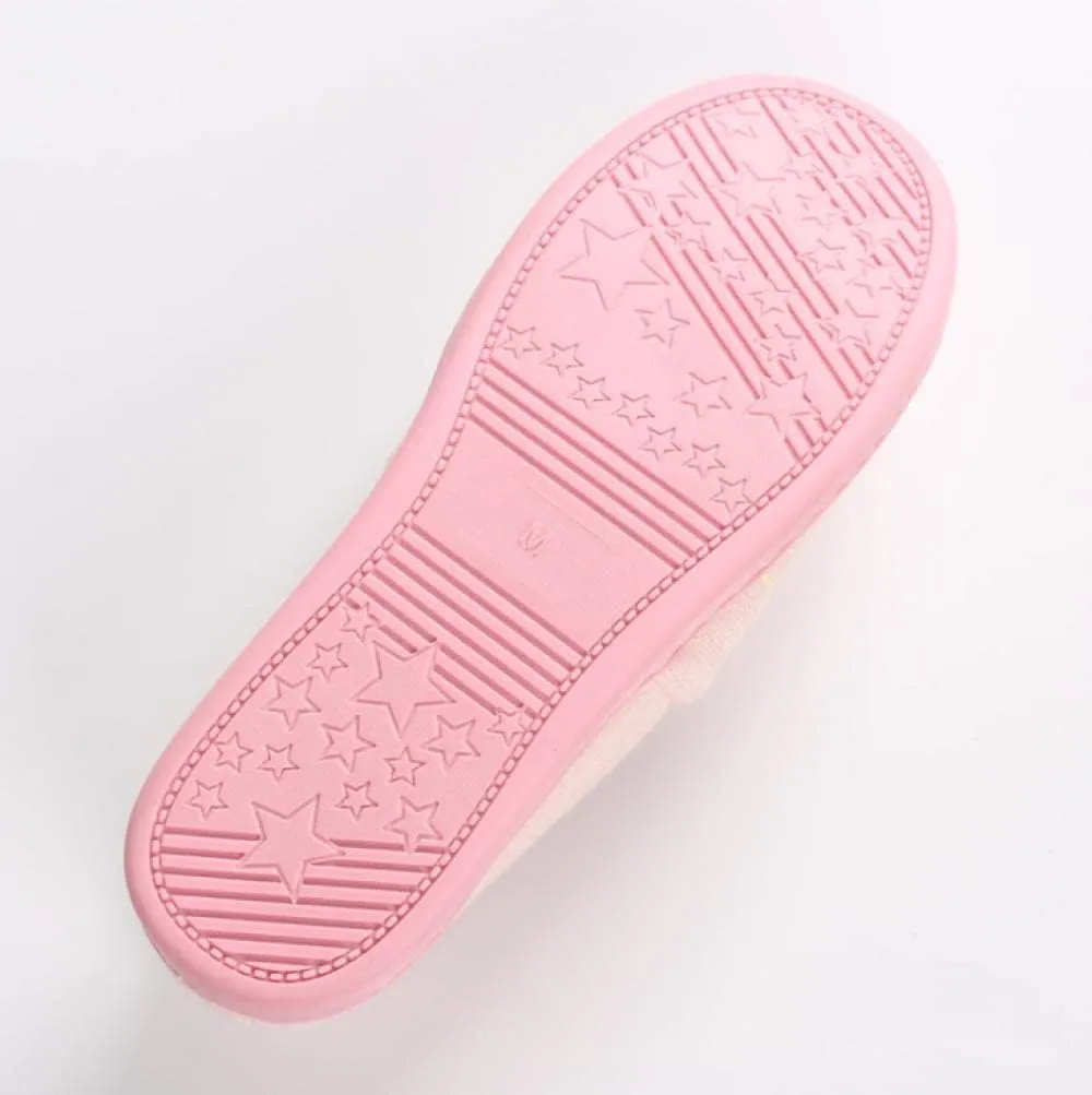Anti-Skid Rubber Sole,Slippers Wool-Like,Postpartum Home Cotton Slippers, Bag-Heel Maternity Shoes-Pink_35-36