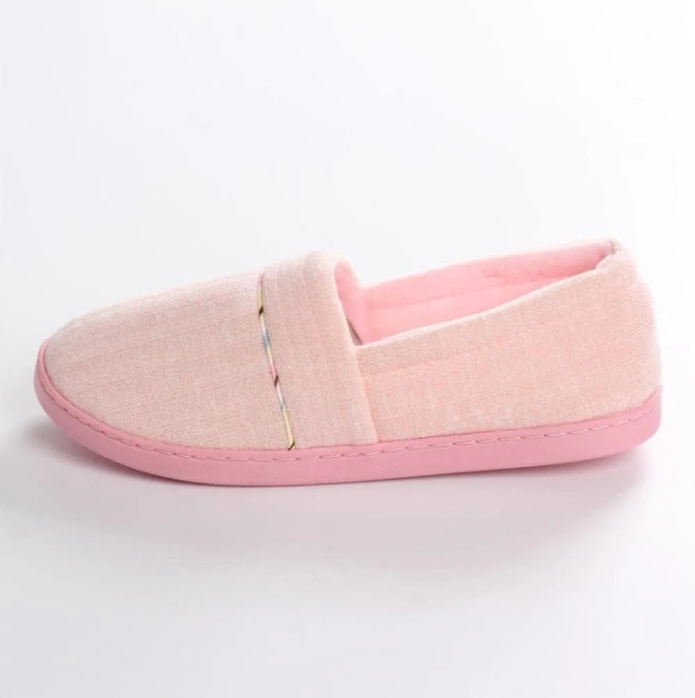 Anti-Skid Rubber Sole,Slippers Wool-Like,Postpartum Home Cotton Slippers, Bag-Heel Maternity Shoes-Pink_35-36