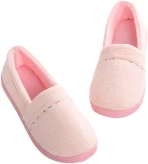 Anti-Skid Rubber Sole,Slippers Wool-Like,Postpartum Home Cotton Slippers, Bag-Heel Maternity Shoes-Pink_35-36