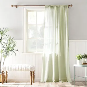 Archaeo 100% Cotton Sheer Curtain, 50" x 84, Moss Green