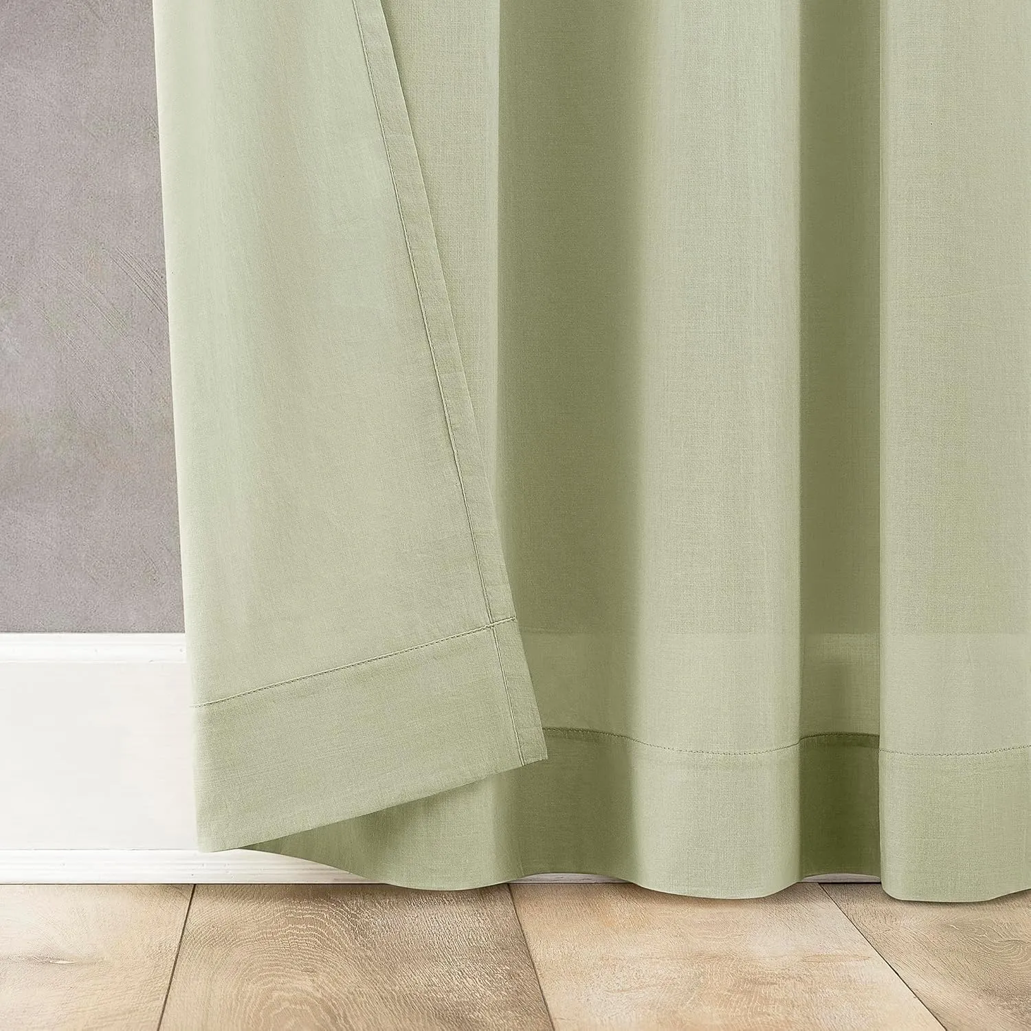 Archaeo 100% Cotton Sheer Curtain, 50" x 84, Moss Green