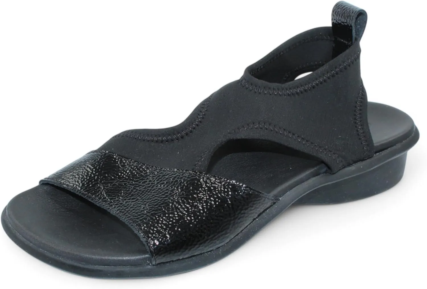Arche Satira Women's Sandals Black Leather Textile Mix