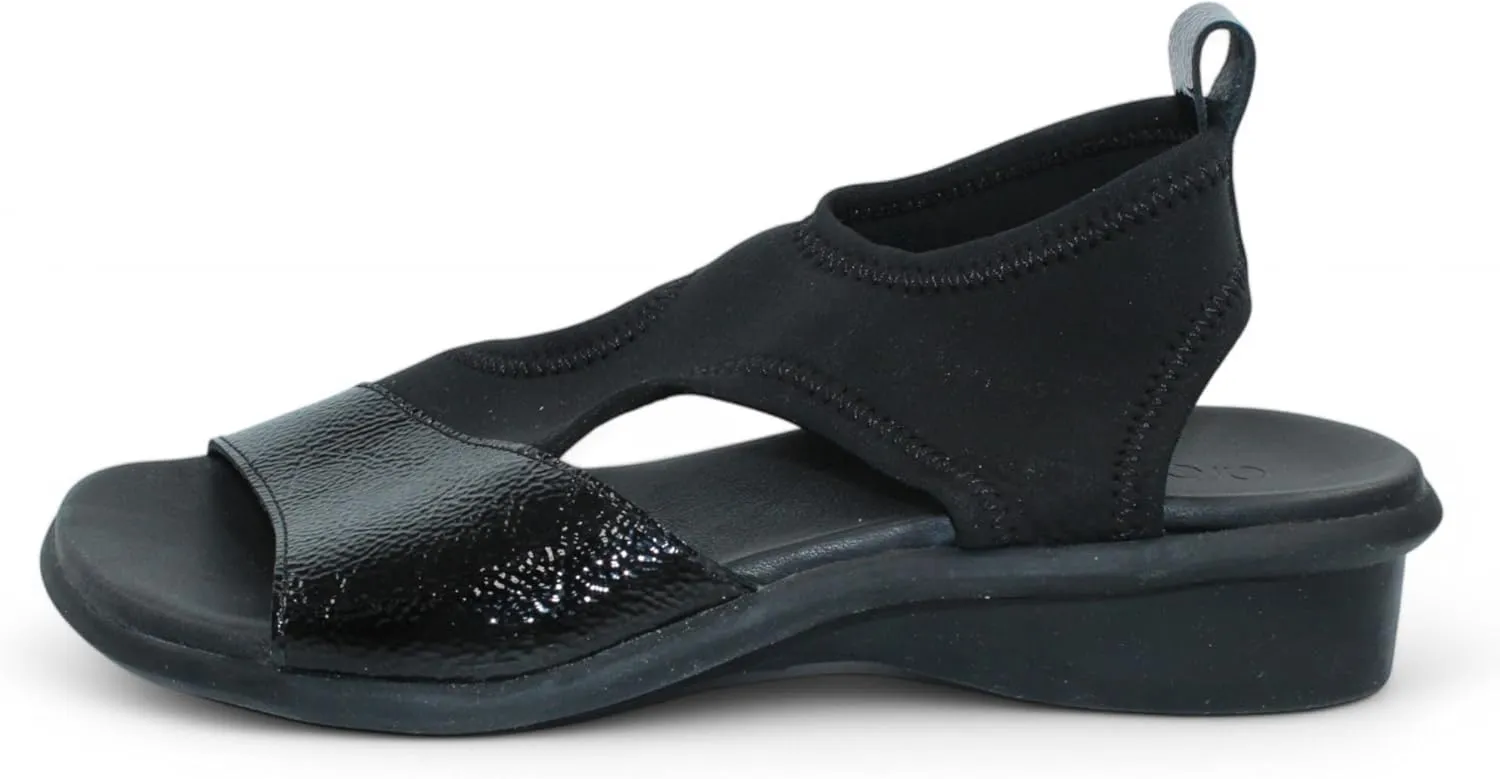 Arche Satira Women's Sandals Black Leather Textile Mix