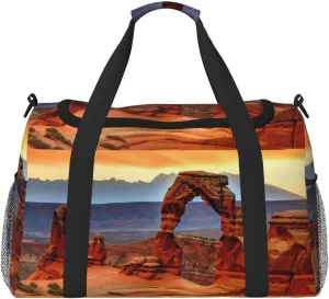 Arches National Park Travel Duffel Bag Lightweight Waterproof Carry On Tote Bag Foldable Weekender Overnight Bags Sport Gym Bag For Women Men