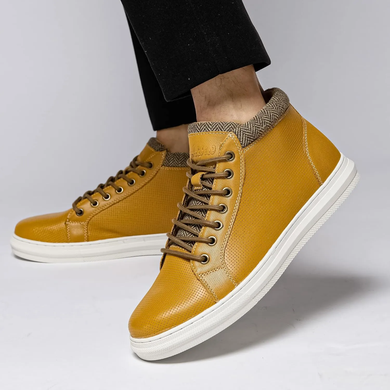 Arkbird Mens Leather Sneaker Fashion Classic Casual Chukka Ankle Boots for Men