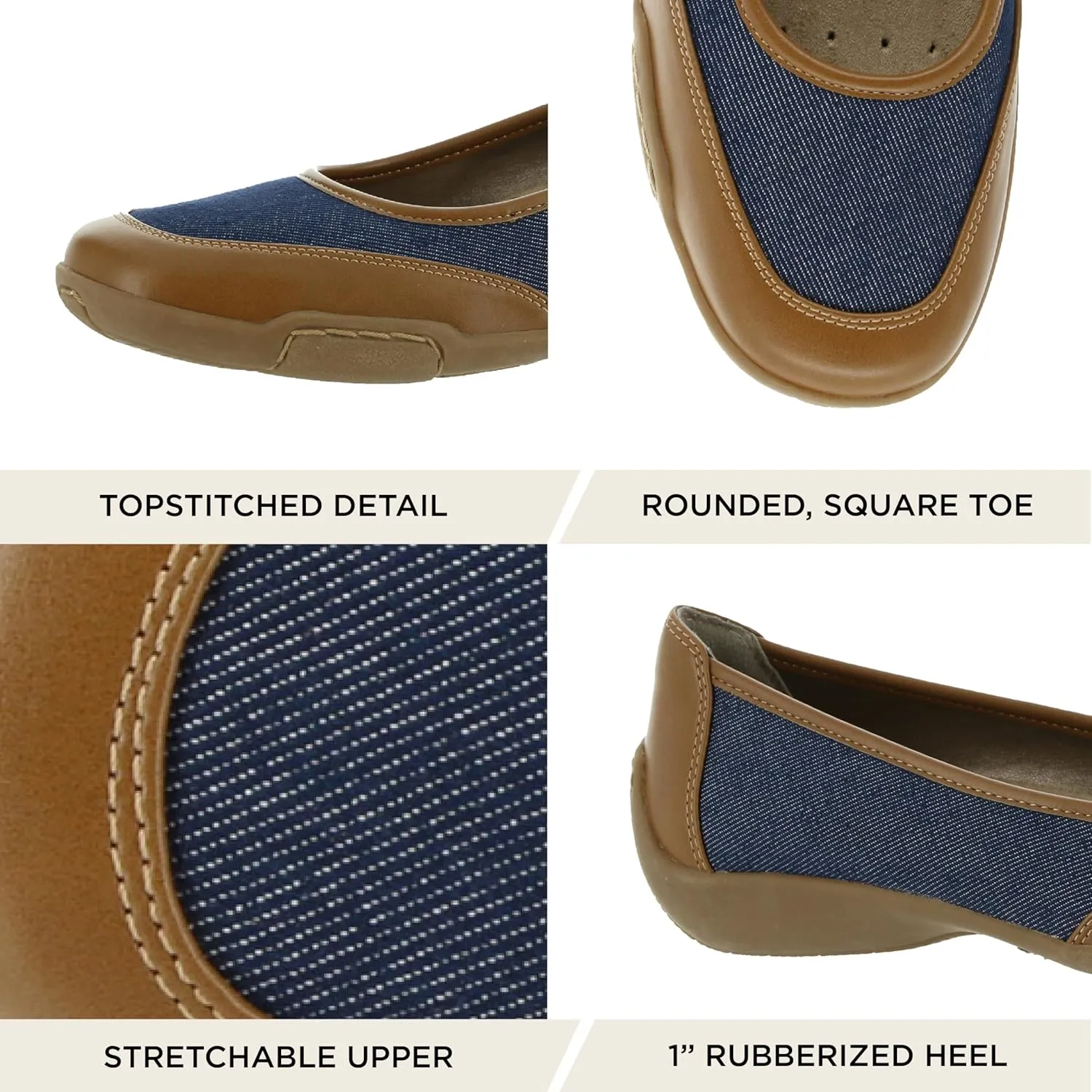ARRAY Women's Cascade Two-Tone Comfort Flat with Rubber Sole