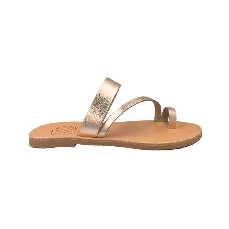 Athena Flat Slide in Rose Gold