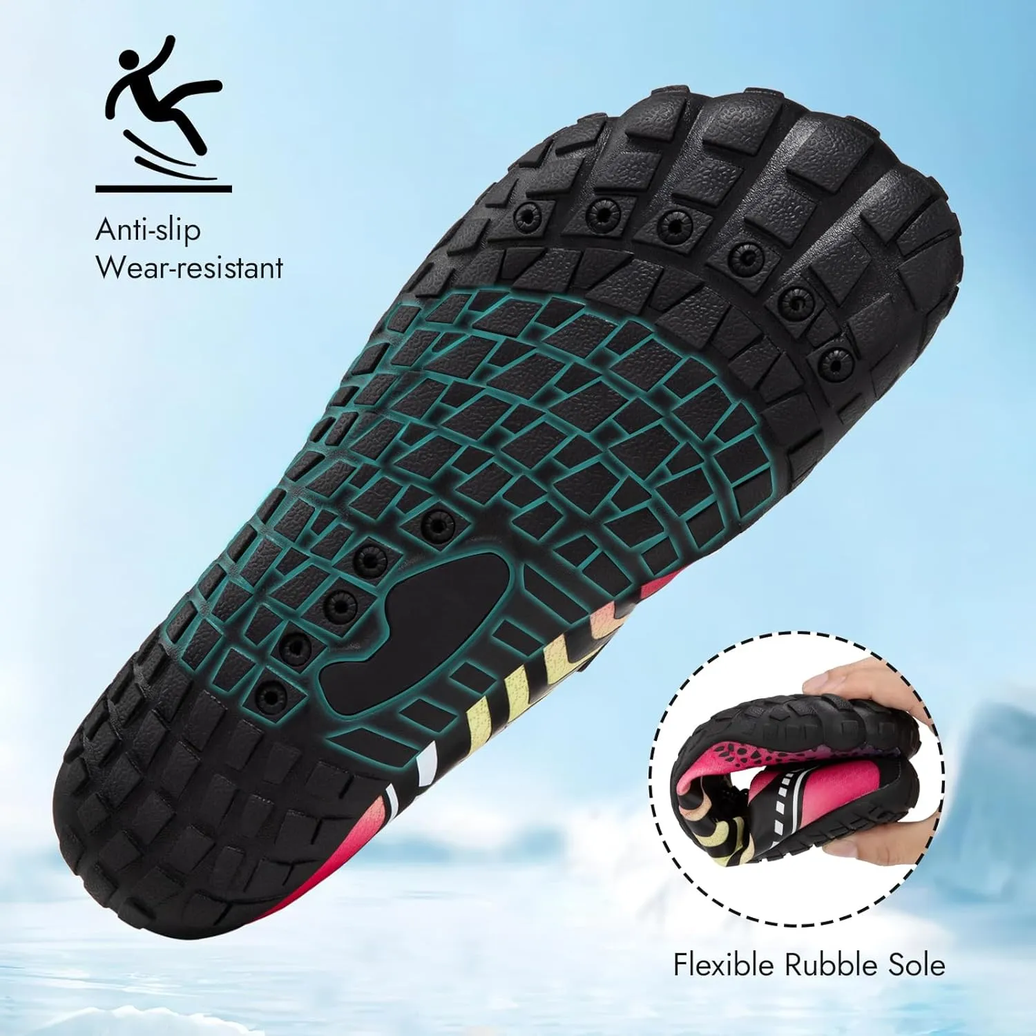 ATHMILE Barefoot Shoes Women Water Shoes Wide Toe Non-Slip Aqua Beach Quick-Dry for Swim Kayak Lake Pool River Hiking Surfing Boating Fishing Diving Cruise Ship Essentials