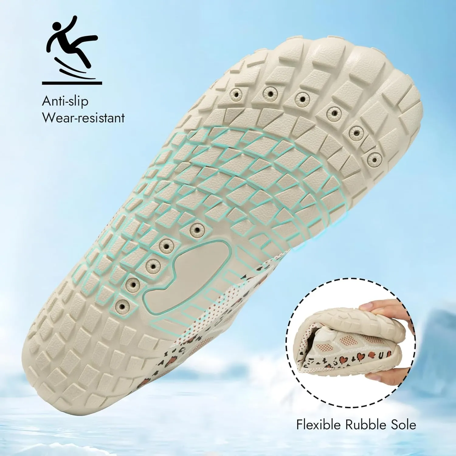 ATHMILE Barefoot Shoes Women Water Shoes Wide Toe Non-Slip Aqua Beach Quick-Dry for Swim Kayak Lake Pool River Hiking Surfing Boating Fishing Diving Cruise Ship Essentials
