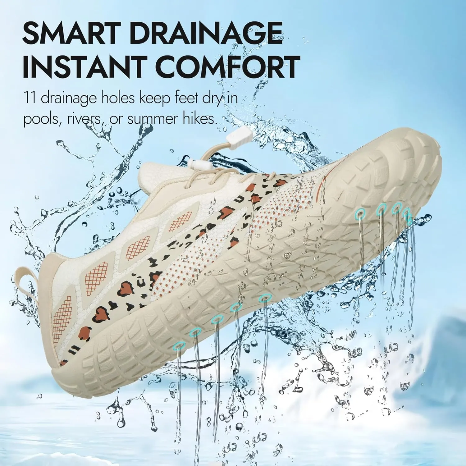 ATHMILE Barefoot Shoes Women Water Shoes Wide Toe Non-Slip Aqua Beach Quick-Dry for Swim Kayak Lake Pool River Hiking Surfing Boating Fishing Diving Cruise Ship Essentials