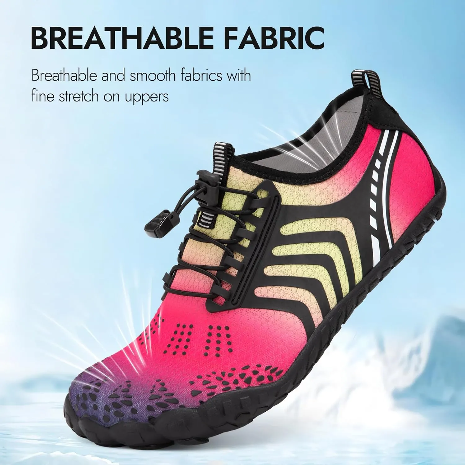 ATHMILE Barefoot Shoes Women Water Shoes Wide Toe Non-Slip Aqua Beach Quick-Dry for Swim Kayak Lake Pool River Hiking Surfing Boating Fishing Diving Cruise Ship Essentials