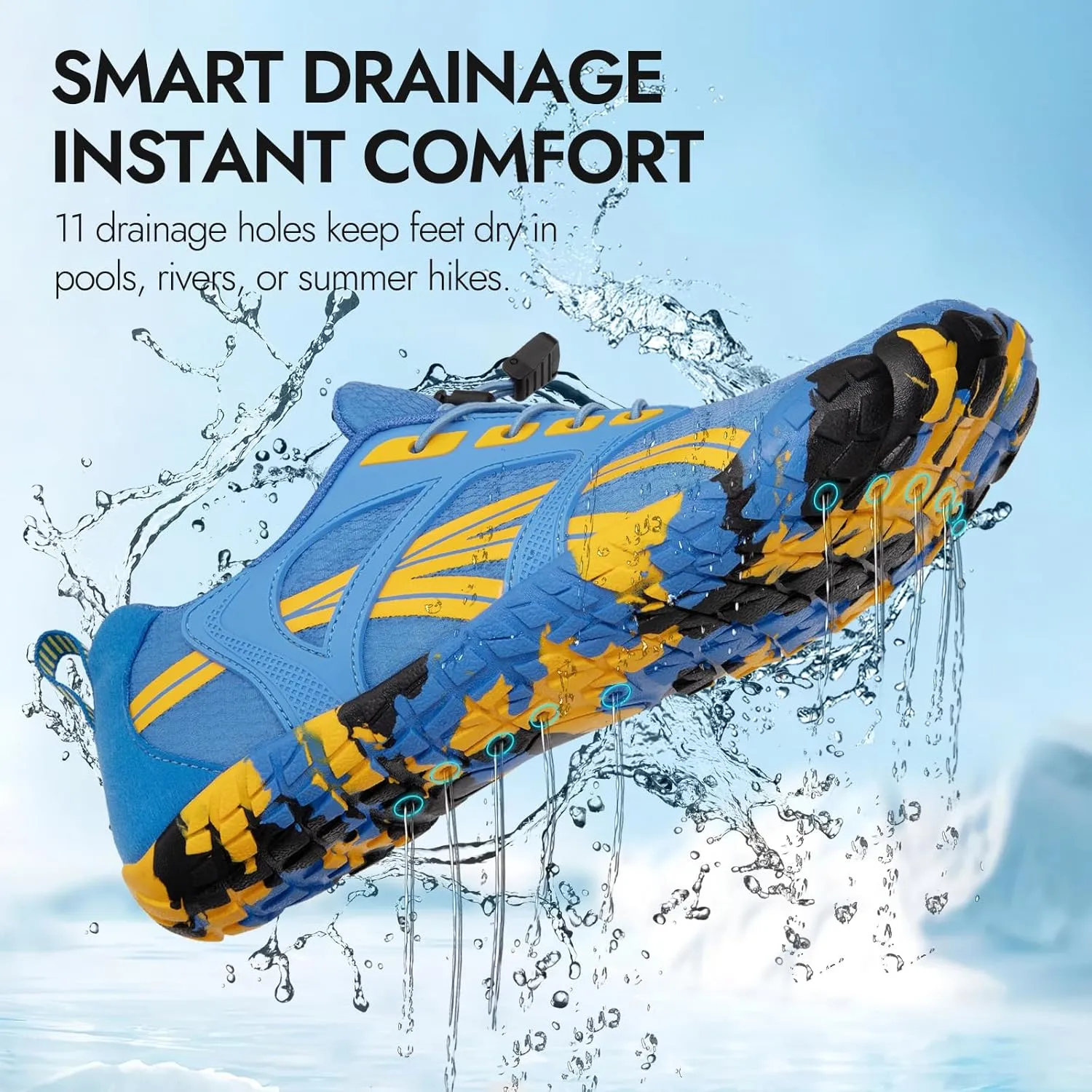 ATHMILE Barefoot Shoes Women Water Shoes Wide Toe Non-Slip Aqua Beach Quick-Dry for Swim Kayak Lake Pool River Hiking Surfing Boating Fishing Diving Cruise Ship Essentials