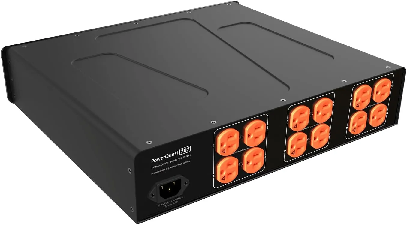 AudioQuest PowerQuest 707 12-Outlet Power Conditioner & Non-Sacrificial Surge Protector - North America