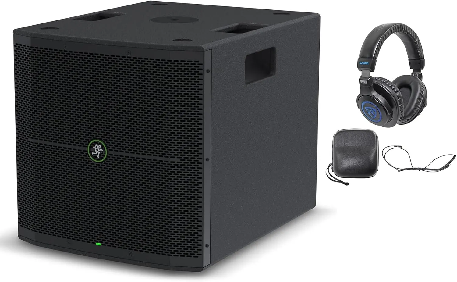 Audiosavings Bundle:(1) Mackie Thump115S 15" 1400 Watt Powered DJ PA Subwoofer Sub Thump 115S Bundle with (1) Rockville DJ1500 DJ Headphones w/Detachable Coil Cable, Case Extra Ear Pad (2 Items)