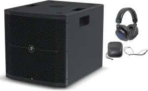 Audiosavings Bundle:(1) Mackie Thump115S 15" 1400 Watt Powered DJ PA Subwoofer Sub Thump 115S Bundle with (1) Rockville DJ1500 DJ Headphones w/Detachable Coil Cable, Case Extra Ear Pad (2 Items)