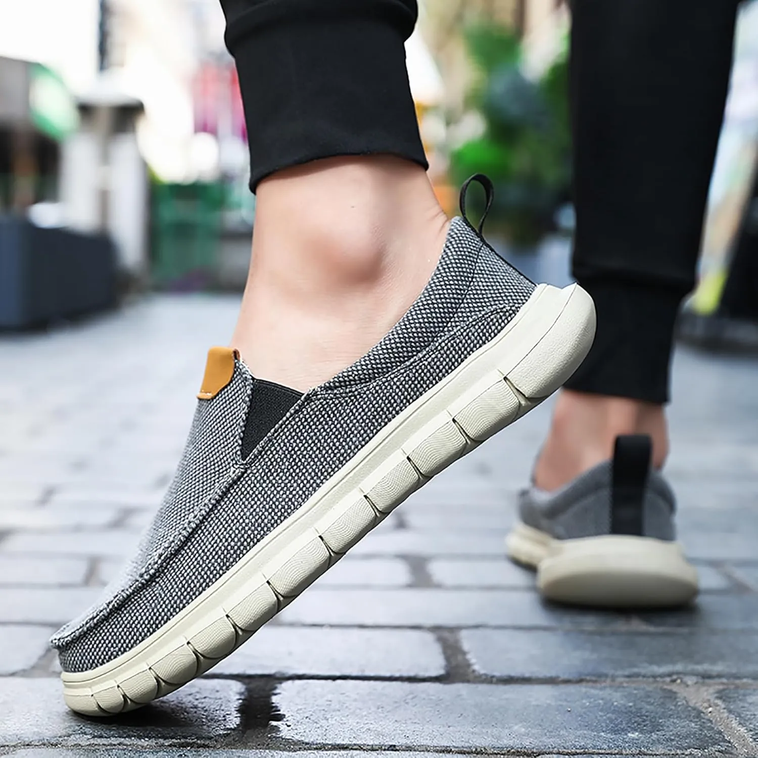 Azooken Men's Loafers Walking Canvas Lightweight Csual Slip-On Shoes