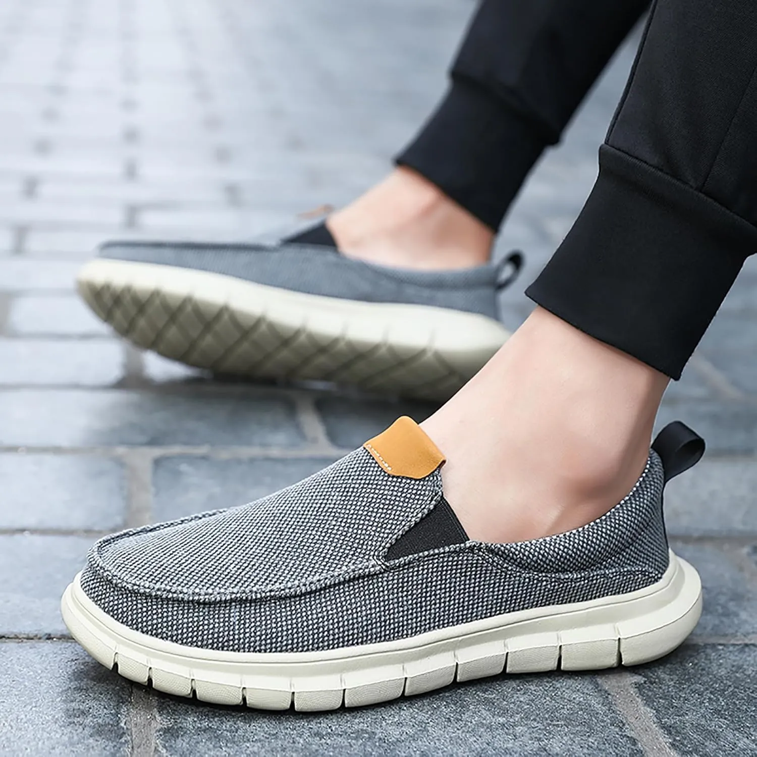 Azooken Men's Loafers Walking Canvas Lightweight Csual Slip-On Shoes
